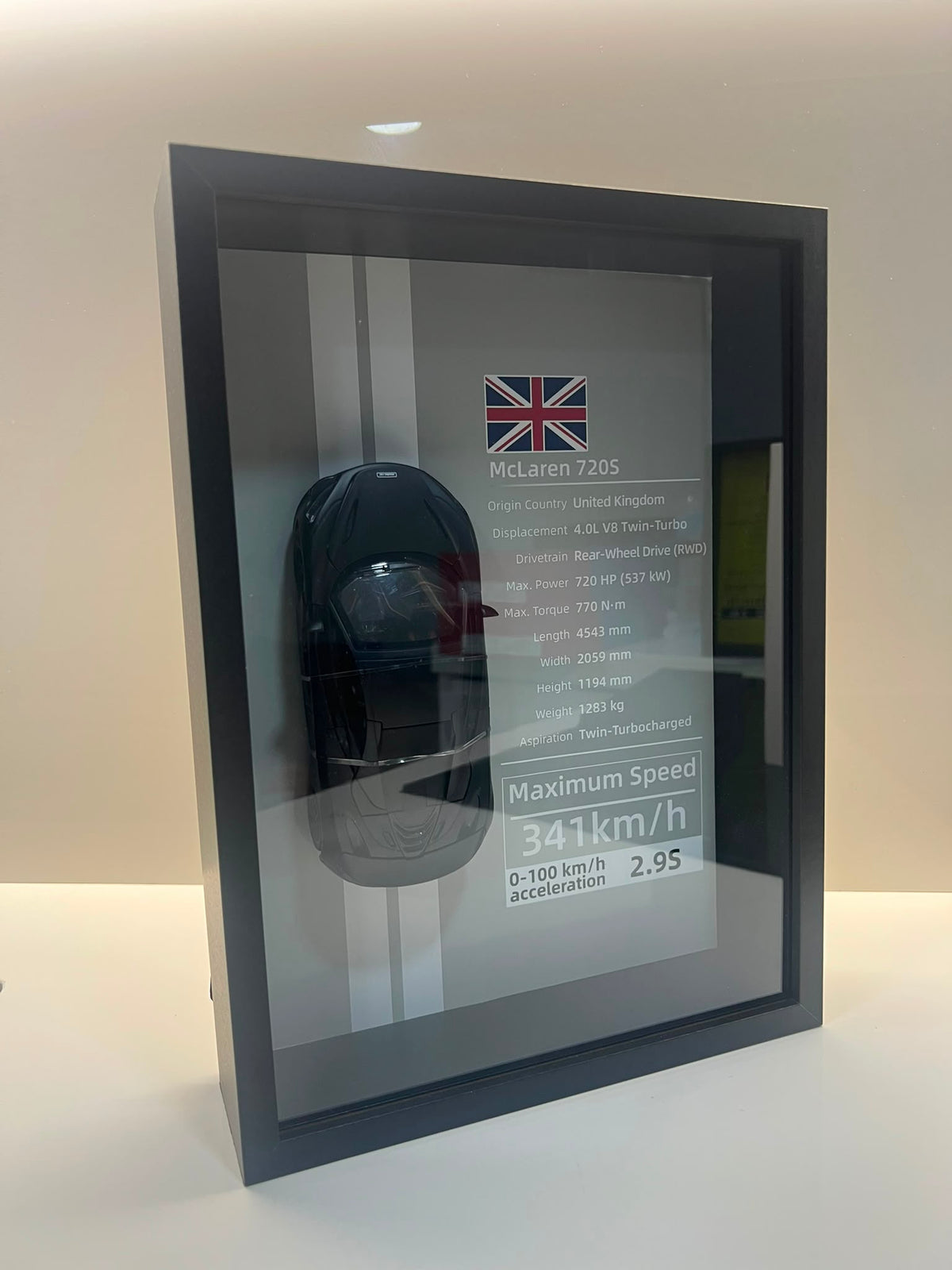 Cuadro 3D McLaren 720S – Edición Coleccionista (Negro)